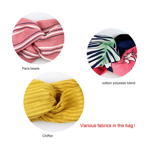 DRESHOW 10 Pack Boho Headbands for Women Vintage Cross Elastic Head Wrap Hair Accessories...