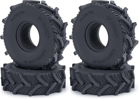 MOHERO 4PCS 1.0" Soft Mud Terrain Rubber Tyre 1.0 Wheel Tires for 1/24 Axial SCX24 Bronco Gladiator Deadbolt RC Crawler Car Upgrade (62mm)...