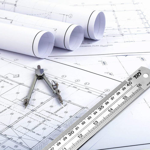 ZZTX Ruler Metal Straight Edge Ruler Stainless Steel Ruler 6 Inch Ruler Set Rulers Bulk 2 Pack...