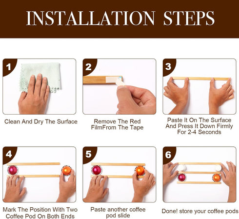 K Cup Holder,Wooden Coffee Pod Holder,10 PCS Under Cabinets Wall Mounte Vertically/Horizontally,Coffee Pod Storage for Coffee Shop Desktop Office ...