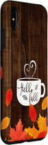 Hello Fall Coffee Mug Autumn Leaves Happy Fall Feeling Case for iPhone XS Max...