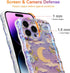 EYZUTAK Case for iPhone 13 Pro Max, Colorful Retro Oil Painting Flower Moon Pattern Laser Cute Curly Wave Edge Exquisite Phone Cover Stylish Durab...