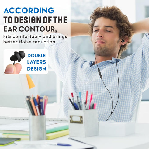 Hearprotek Sleep Earbuds, Lightweight Soft Noise Reduction Earbuds Wired with Mic and Volume Control, 3.5mm Tangle Free Sleep Headphones for Side ...