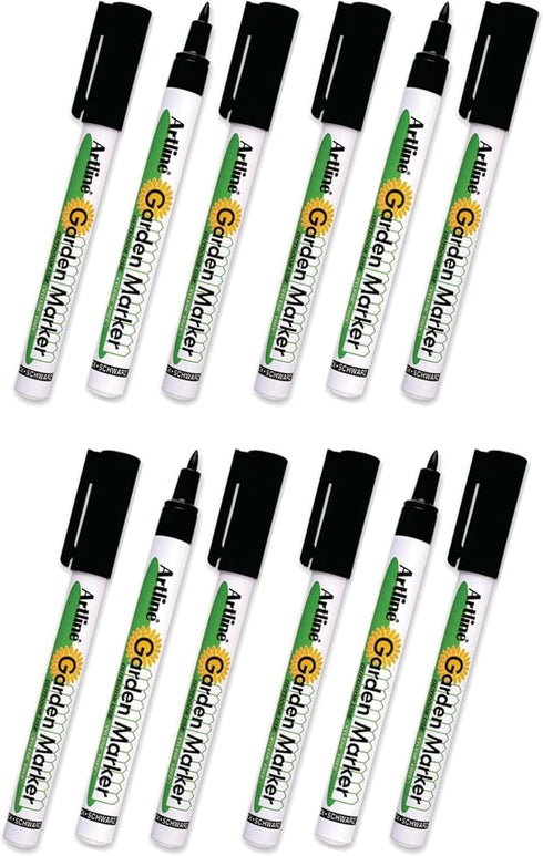 Garden Marker Pen, Pemanent Black Outdoor Marker, Water and UV Fade Resistant, For Marking on Plant Labels, 0.8mm Marker Tip...