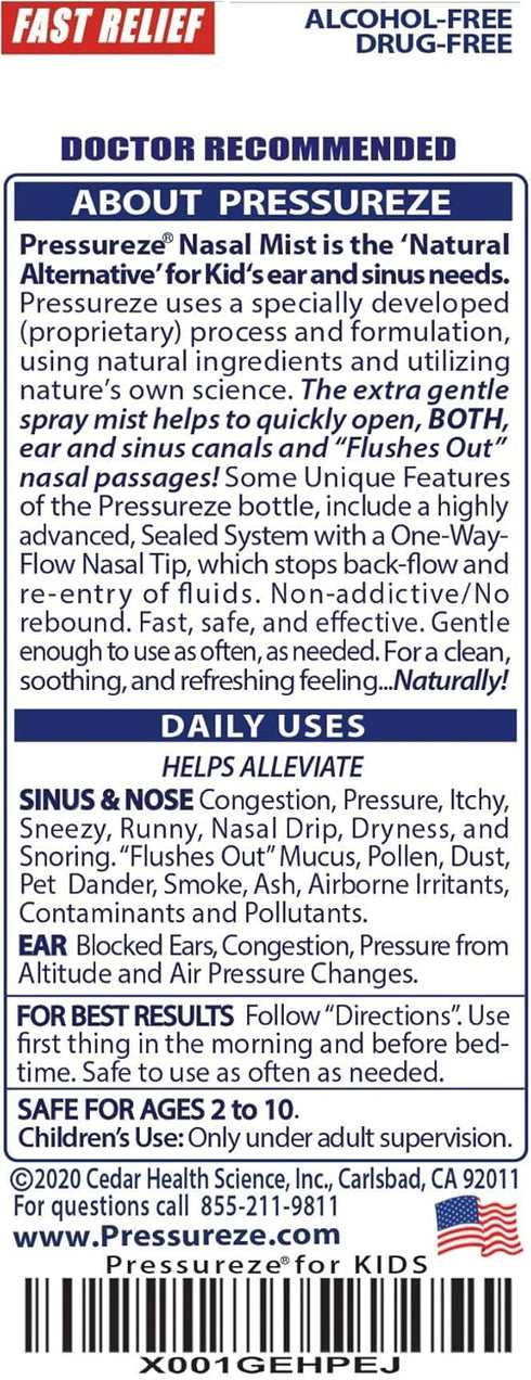 All Natural Preservative-Free Sterile Nasal Spray for Children - Fast Relief Nasal Spray - for Sinus Allergies & Congestion | 130 Sprays, 18 ml...