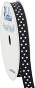 Ribbli Grosgrain Polka Dot Craft Ribbon,3/8 Inch,10-Yard Spool,Black with White Dots,Use for Gift Wrapping,Party Decoration,All Crafting and Sewin...