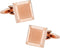 Contemporary Rose Gold Square Cufflinks with Presentation Box...
