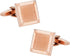 Contemporary Rose Gold Square Cufflinks with Presentation Box...