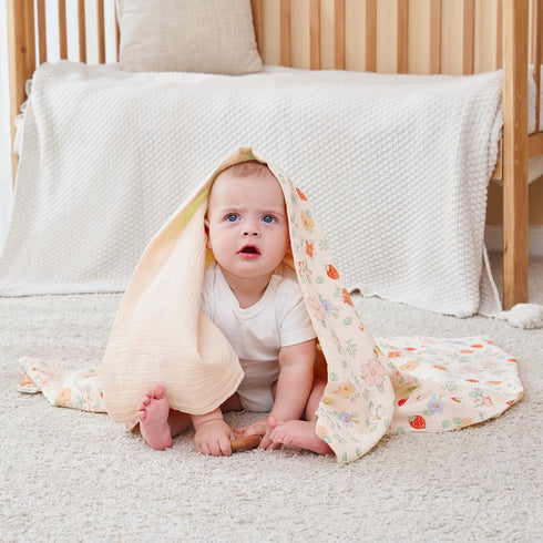 Muslin Baby Blankets for Girls Boys, Super Soft Nursery Blankets 100% Cotton Baby Blankets Neutral 41"x41", Lightweight Crib Blankets for Toddlers...