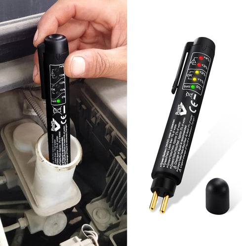 Brake Fluid Tester, Brake Fluid Test Strips, Hydraulic Fluid Liquid Oil Moisture Analyzer with 5 Led Indicators, DOT 3 DOT 4 DOT 5.1 Brake Fluid L...
