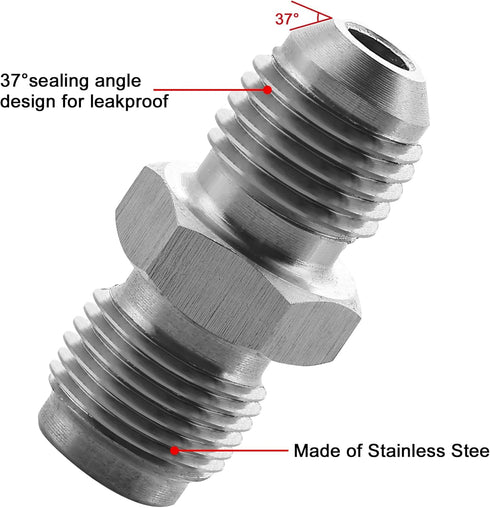 EVIL ENERGY 4AN Male Flare to M10 x 1.25 Male Metric Thread Brake Fitting Stainless Steel Adapter...