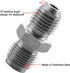 EVIL ENERGY 4AN Male Flare to M10 x 1.25 Male Metric Thread Brake Fitting Stainless Steel Adapter...