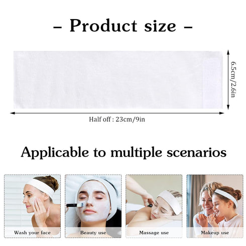 Pimoys Disposable Spa Headband for Women, 30 Count Skincare Facials Headbands for Esthetician Supplies Stretch Headbands for Women's Hair...