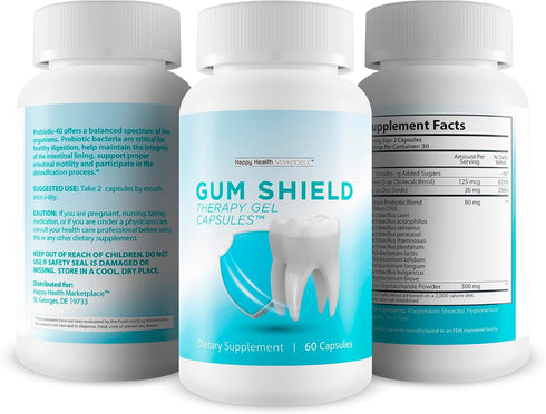 Gum Shield Therapy Gel Capsules - Our Best Oral Probiotics for Teeth and Gums - Dental Probiotics for Teeth and Gums - Dental Probiotics for Bad B...