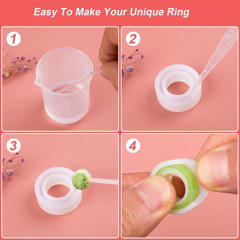 OIIKI 9Pcs Cavities Ring Silicone Molds for Jewelry Making, 6pcs Assorted Size Casting Bracelet Molds+3pcs Ring Resin Molds, Round Shape for Makin...