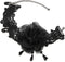 COOLSTEELANDBEYOND Ladies Womens Black Lace Choker Necklace with Camellia Flower and Dangling Beads Charm Pendant...