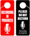 CLEVER SIGNS Recording in Progress - Please Do Not Disturb Sign, Door Knob Hanger 2 Pack, Double Sided, Ideal for Using in Any Room....