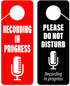 CLEVER SIGNS Recording in Progress - Please Do Not Disturb Sign, Door Knob Hanger 2 Pack, Double Sided, Ideal for Using in Any Room....