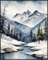 Posterizer 1 pcs-beautiful snowy scenary in winter -5-Landscape & Nature Art-GIft for Men Women Teens-Dining Room Decor- unframed wall art...
