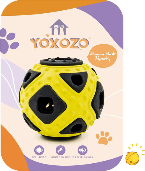 Dog Ball Toy, Jingle Bell Inside for Gift, Rubber Squeaky Toy, Interactive Smart Ball with Holes, Ideal for Puppies, Small, Medium and Blind Dogs,...