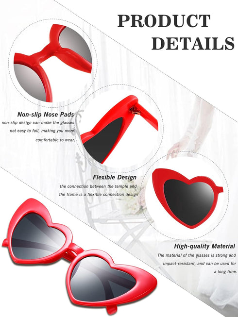 15 Pairs Heart Sunglasses Bachelorette Sunglasses Heart Shaped Sunglasses Bachelorette Party Supplies for Women...
