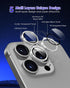 for iPhone 15 Pro/iPhone 15 Pro Max Glitter Camera Lens Protector, Clear Acrylic Plus Aluminium Alloy Ring 9H Tempered Glass Screen Camera Cover f...