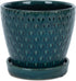 Teal Ceramic Pot with Reactive Glaze for Indoor Plants Planter with Saucer, 4.75 x 5.5 Inch...