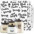 Talented Kitchen 135 Pantry & Kitchen Labels for Food Containers - Preprinted Black Cursive on Clear Backing - Easy Peel & Stick (Water Resistant)...