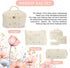 3Pcs Floral Quilted Makeup Bag, Aesthetic Makeup Bag Coquette Makeup Bag Set, Large Capacity Travel Cosmetic Bags for Women Girls (Flowers)...
