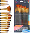 Acrylic Paint Brushes Set 15 Pieces, Nylon Bristle Paintbrushes for Acrylic Painting, Oil and Watercolor Brushes for Body Face Rock Canvas Miniatu...
