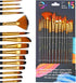 Acrylic Paint Brushes Set 15 Pieces, Nylon Bristle Paintbrushes for Acrylic Painting, Oil and Watercolor Brushes for Body Face Rock Canvas Miniatu...