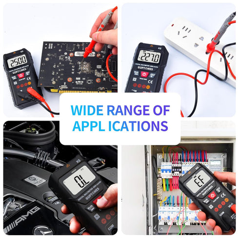 Digital Multimeter, Intelligent Voltage Tester with Automatic & Manual Mode, 4000 Counts Voltmeter Measures AC/DC Voltage, Resistance, Continuity ...