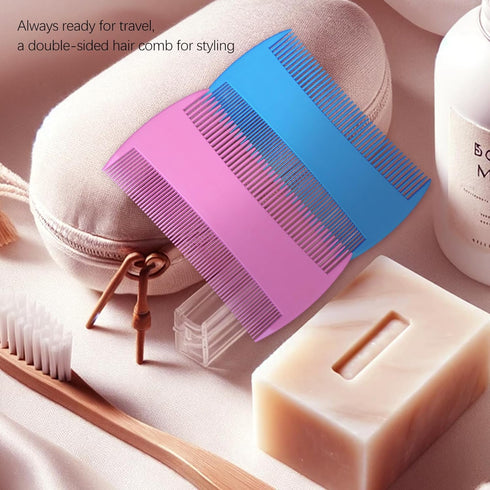 Double-Sided Pet Grooming Comb Set, 6-Pack Flea and Lice Combs with Rounded Teeth, Professional Dematting Tool for Pets...