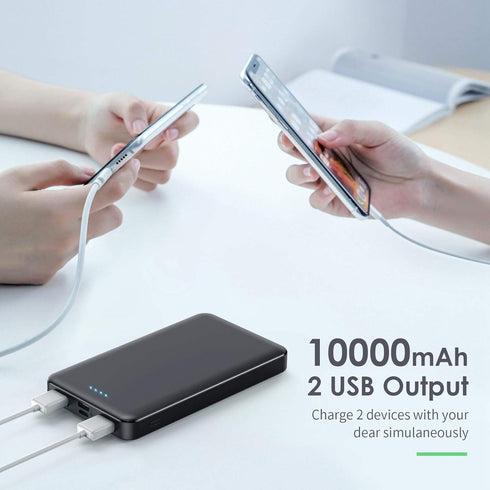 Portable Charger Power Bank 10000mAh?2 Pack?Ultra Slim Portable Phone Charger with USB C Input & 2 Output Backup Charging External Battery Pack Co...