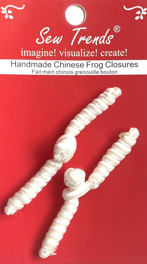 Chinese Frogs Button Closures Hook & Eye Fastener - Sewing Quilting Renaissance Dance Hawaiian Bridal Costumes Outfit Drapery Home Decor- WHITE - ...