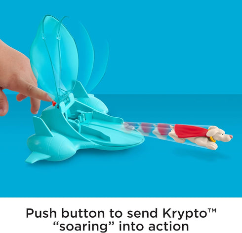 Fisher-Price DC League of Super-Pets Preschool Toy Super Launch Krypto Figure & Invisible Jet Vehicle Set for Pretend Play Kids Ages 3+ Years...