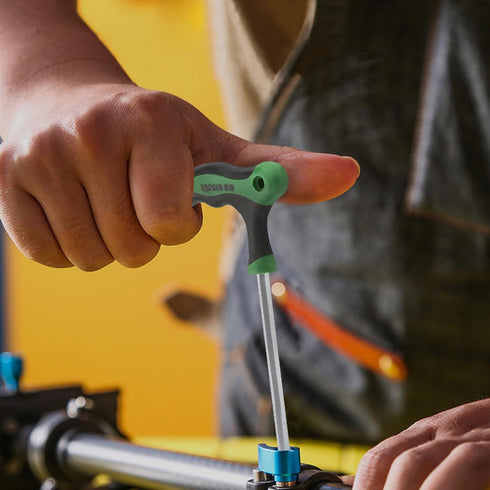 T-Handle Hex Keys Ball End Long Arm Metric Hexagon Allen Wrench Repair Kit Hand Tool for Home Automotive 45 Steel Green 6mm...