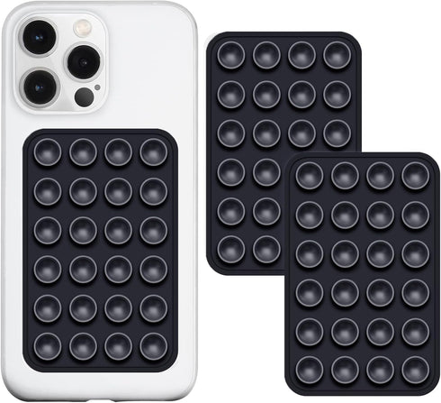 2 Pack Silicone Suction Phone Case Mount, Silicon Adhesive Suction Cup Phone Mount, Non Slip Sticky Phone Grip for CellPhone, Strong Grip Holder f...