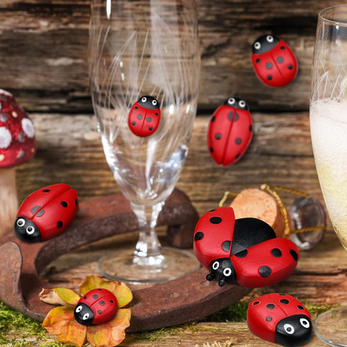 Gerrii 18 Pcs Small Resin Ladybugs Garden Decor Stones Holiday Ladybug Garden Yard Decorations Outdoor 4 Size Ladybug Mom Gifts Lady Bugs Yard Dec...