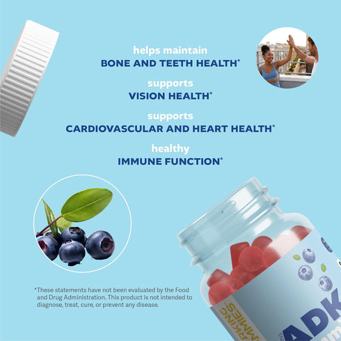 Vitamins ADK Gummies - Vitamin A D3 K2 Supplement - A 3000 iu, D3 5000 iu, K2 500mcg for Immune, Joint, Bone, Heart, Vision Health - Kids, Adults,...