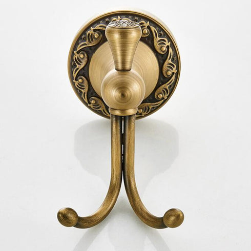 Antique Bronze Brass Bath Towel Hooks, Wall Mounted Bathroom Hardware Accessories,Pattern Carving Design...
