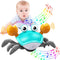 Crawling Crab Baby Toy,Tummy Time Baby Toys with Music and LED Light Will Automatically Avoid Obstacles,Build in Rechargeable Battery for Toddler ...