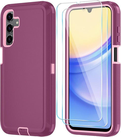 Qinmay Phone Case for Samsung Galaxy A25 5G Case with HD Screen Protector, Samsung A25 5G Case Durable Shockproof 3-Layer Cover for Galaxy A25 5G ...