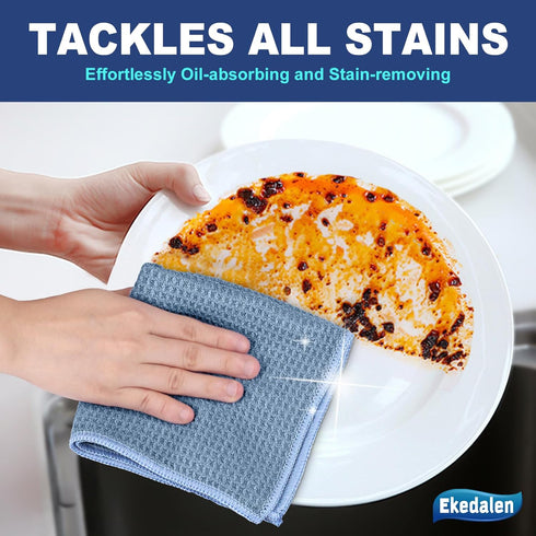 Waffle Weave Microfiber Cleaning Cloth for Dusting Absorbent Towel Quick Drying Dust Rags for Car Interior Wash Auto Detailing Household Kitchen, ...