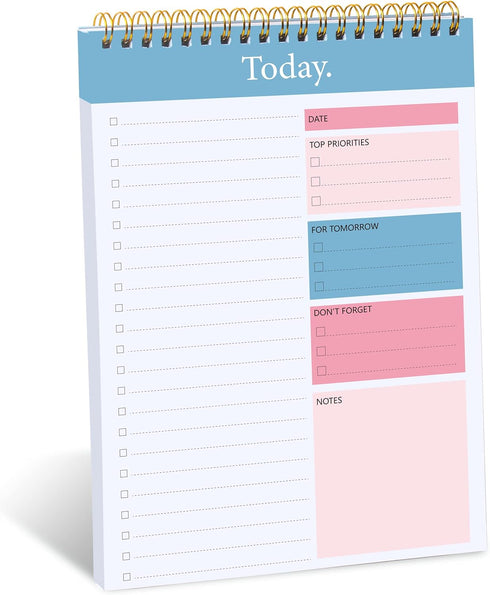 To Do List Notepad - Daily Planner Notepad Undated 52 Sheets Tear Off, 6.5" x 9.8" Checklist Productivity Organizer with Hourly Schedule for Tasks...
