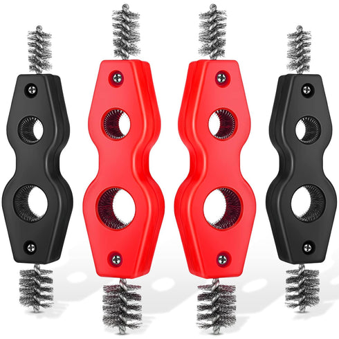 Honoson 4 Pieces Copper Pipe Cleaner 4 in 1 Copper Tubing Brush Pipe Brush Cleans Inside Outside Thread Cleaner Plumber Brush Cleaner Tool for Plu...