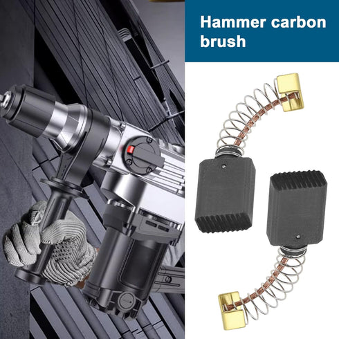 The Lord of the Tools 2 Pairs Carbon Brushes Auto Stop Compatible with Workzone PT150601 1500W Rotary Hammer Drills 6x11x16mm Electric Tools Power...