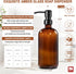 GMISUN Amber Glass Soap Dispenser, 2 Pack Bathroom Hand Soap Dispensers with Stainless Steel Pump, 17 Fl Oz Kitchen Hand and Dish Soap Dispenser S...
