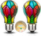 LED Stained Glass Light Bulb A19 4W E26 Base Painted Light Bulb Night Light Mosaic Light Bulb Party Light Bulb Stainglass Light Bulb...
