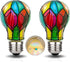 LED Stained Glass Light Bulb A19 4W E26 Base Painted Light Bulb Night Light Mosaic Light Bulb Party Light Bulb Stainglass Light Bulb...